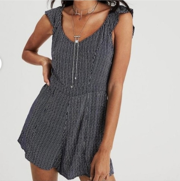 American Eagle Outfitters Dresses & Skirts - American Eagle Outfitters Blue Shorts Romper (M long)
